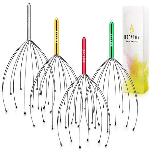 HOFASON Kopfkratzer - 4er-Pack Kopfmassagegerät – Lustige Weihnachtsgeschenke für Erwachsene, Männer, Frauen, Teenager – Kleinigkeiten für den Nikolausstiefel