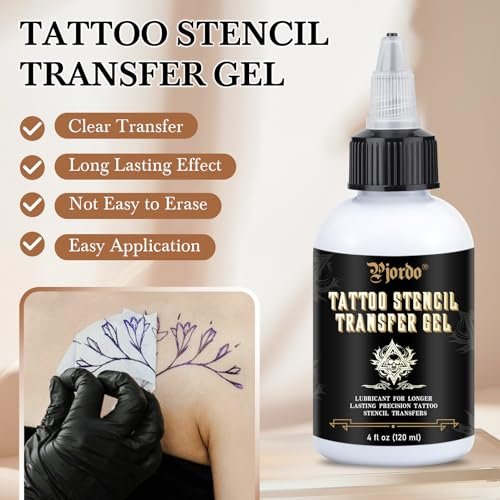 Pjordo 2er-Pack Tattoo-Schablonen-Transfergel-Lösung, 8oz Tattoo-Transfergel für Aufkleberpapier, Stencil Magic Cream für Tätowierer & Anfänger, temporäre Zubehör