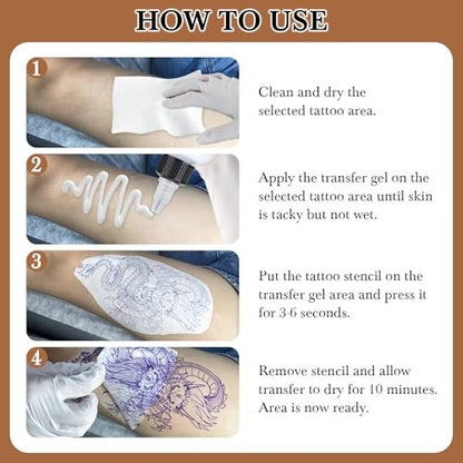 Pjordo 2er-Pack Tattoo-Schablonen-Transfergel-Lösung, 8oz Tattoo-Transfergel für Aufkleberpapier, Stencil Magic Cream für Tätowierer & Anfänger, temporäre Zubehör