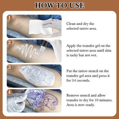 Pjordo 2er-Pack Tattoo-Schablonen-Transfergel-Lösung, 8oz Tattoo-Transfergel für Aufkleberpapier, Stencil Magic Cream für Tätowierer & Anfänger, temporäre Zubehör