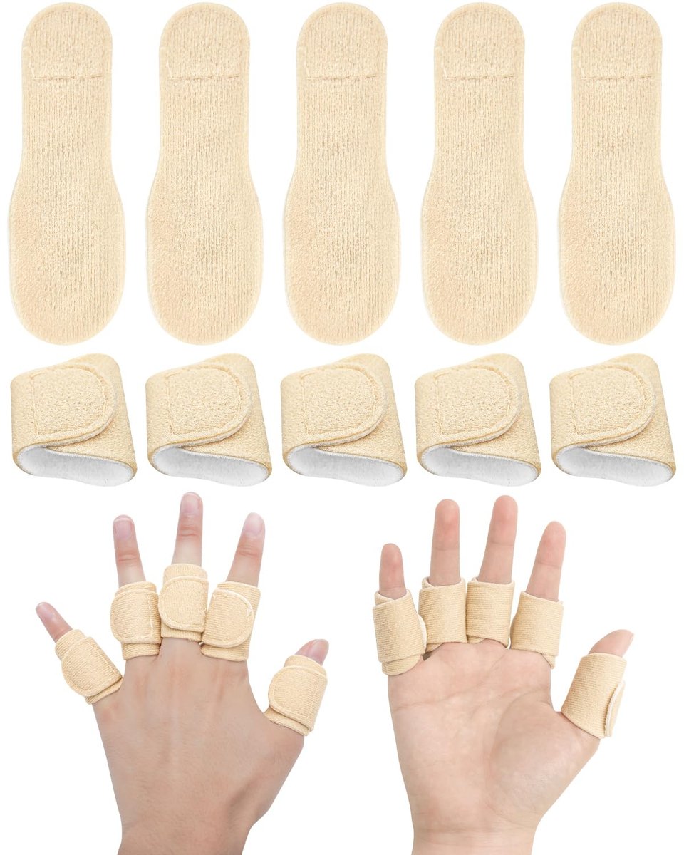 Uwbettry 10-teiliges Rizinusöl-Pack-Wrap für Finger, wiederverwendbare Rizinusöl-Kompresse für Finger und Daumen, weiche Bio-Baumwolle, selbstklebende verstellbare Fingerwickel