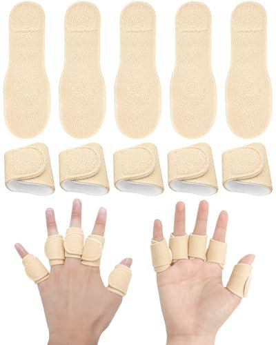 Uwbettry 10-teiliges Rizinusöl-Pack-Wrap für Finger, wiederverwendbare Rizinusöl-Kompresse für Finger und Daumen, weiche Bio-Baumwolle, selbstklebende verstellbare Fingerwickel