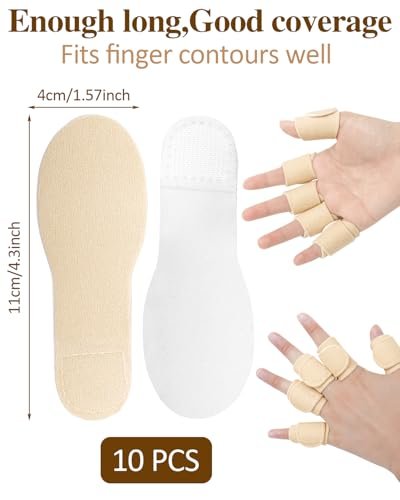 Uwbettry 10-teiliges Rizinusöl-Pack-Wrap für Finger, wiederverwendbare Rizinusöl-Kompresse für Finger und Daumen, weiche Bio-Baumwolle, selbstklebende verstellbare Fingerwickel