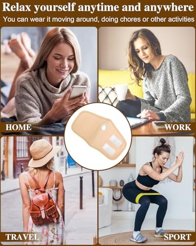 Uwbettry 2er-Pack Rizinusöl-Wickel für Hände, wiederverwendbare Bio-Baumwoll-Pads, selbstklebende, verstellbare Handwickel, auslaufsicher, bequeme Passform (Khaki)