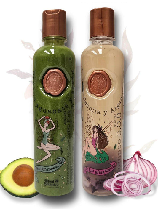 Ritual Botanico Ultra Reparador S.O.S Shampoo mit Zwiebel und Arganöl | Intensives Plex-Behandlungsset mit Banane und Avocado - Kolumbianisches Pflegekit