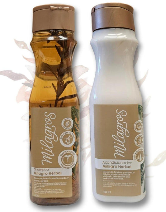 Milagros Shampoo und Conditioner Set mit Rosmarin, Ingwer und Reis – 100% natürlich gegen Haarausfall und für Haarwachstum