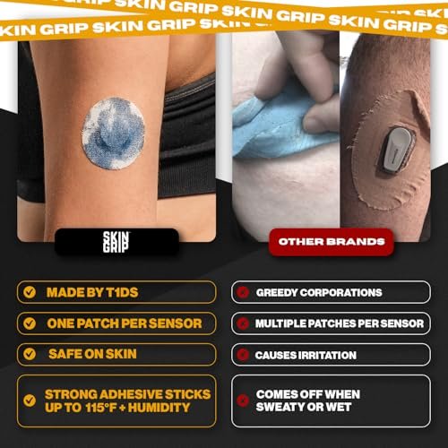 Skin Grip Klebepflaster kompatibel mit Dexcom G7 & Stelo CGM – Wasserdichte & schweißresistente Abdeckung für kontinuierlichen Glukosemonitor-Sensor, sicherer Halt für 10-15 Tage – 10er Pack, Classic Pack