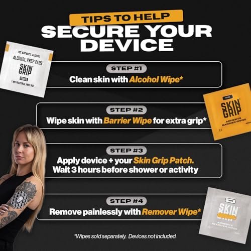 Skin Grip Klebepflaster kompatibel mit Dexcom G7 & Stelo CGM – Wasserdichte & schweißresistente Abdeckung für kontinuierlichen Glukosemonitor-Sensor, sicherer Halt für 10-15 Tage – 10er Pack, Classic Pack