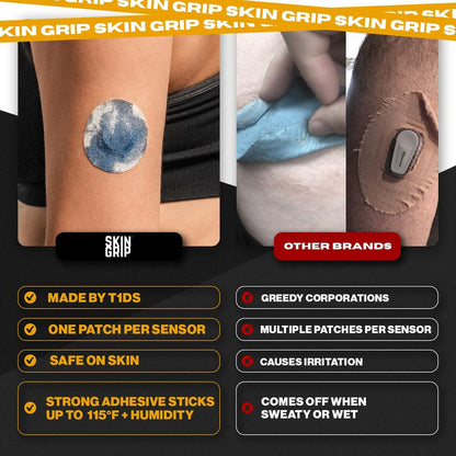 Skin Grip Klebepflaster kompatibel mit Dexcom G7 & Stelo CGM – Wasserdichte & schweißresistente Abdeckung für kontinuierlichen Glukosemonitor-Sensor, sicherer Halt für 10-15 Tage – 10er Pack, Classic Pack