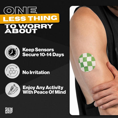 Skin Grip Klebepflaster kompatibel mit Dexcom G7 & Stelo CGM – Wasserdichte & schweißresistente Abdeckung für kontinuierlichen Glukosemonitor-Sensor, sicherer Halt für 10-15 Tage – 10er Pack, Classic Pack