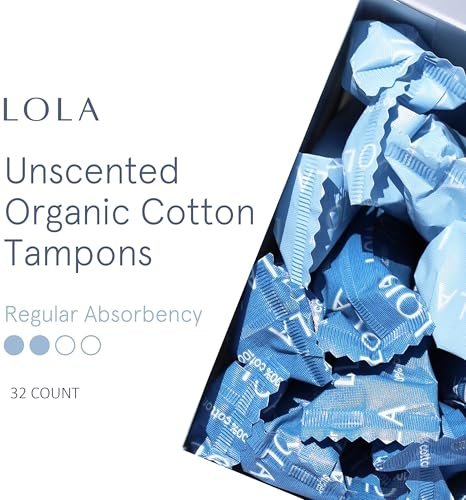 LOLA Bio-Tampons – Reguläre Saugstärke, 32 Stück – Bulk Tampons für Frauen mit BPA-freiem Kunststoff-Applikator & hypoallergenes, toxin-freies Hygieneprodukt