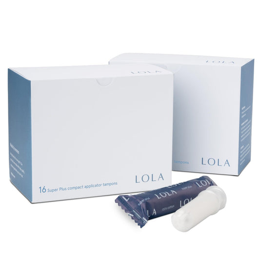LOLA Super Plus Tampons – 32 Stück, mit Kunststoffapplikator – Ungiftiger Auslaufschutz für Frauen – Saubere Damenhygiene
