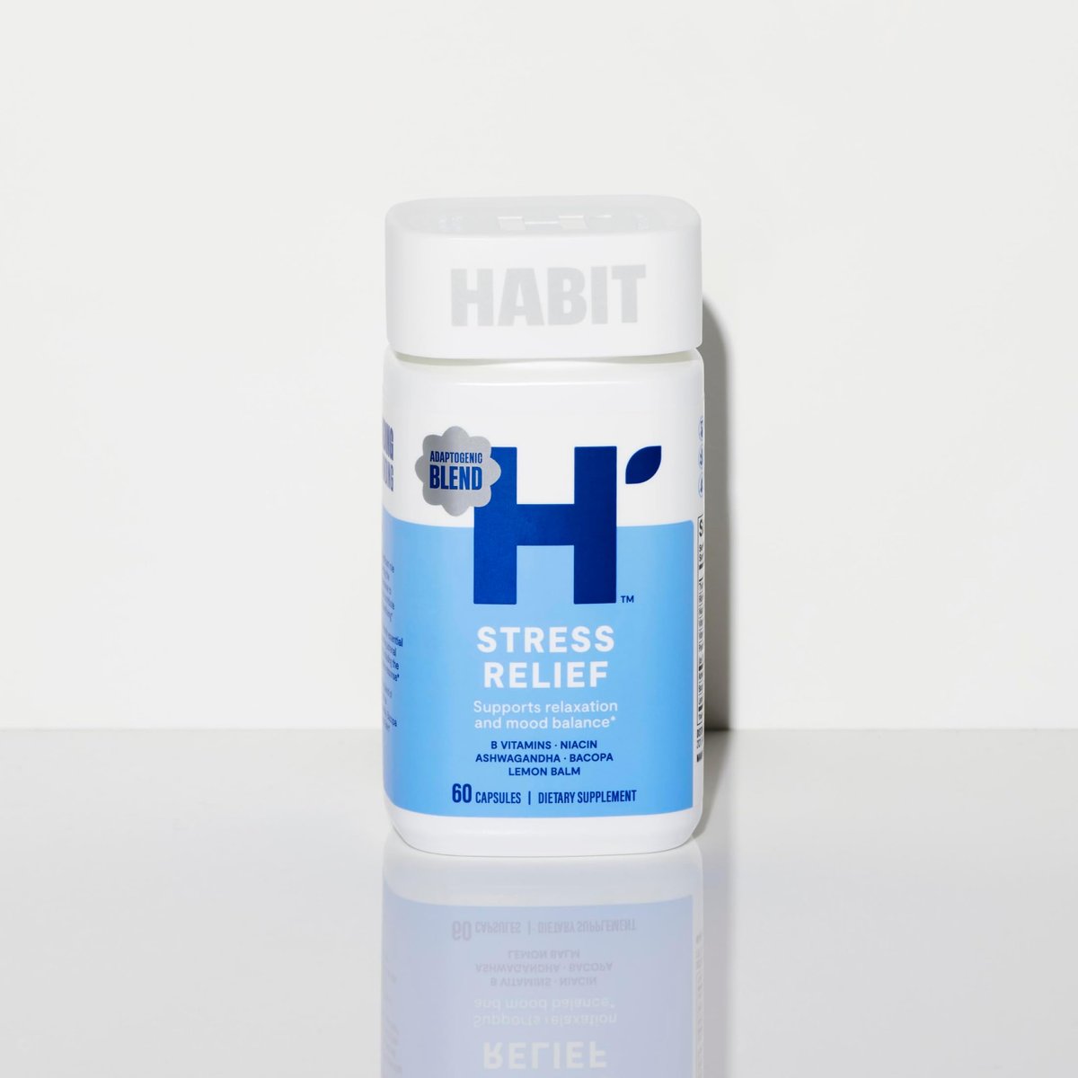 Habit Stress Relief Supplement 2er-Pack (120 Kapseln) - Neues Design, Unterstützt Entspannung & Stimmungsbalance, Vitamin B, Adaptogene, Melisse, Beruhigend, Vegan, Nicht-GVO