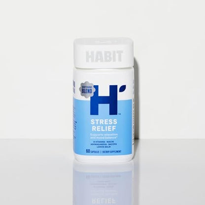Habit Stress Relief Supplement 2er-Pack (120 Kapseln) - Neues Design, Unterstützt Entspannung & Stimmungsbalance, Vitamin B, Adaptogene, Melisse, Beruhigend, Vegan, Nicht-GVO