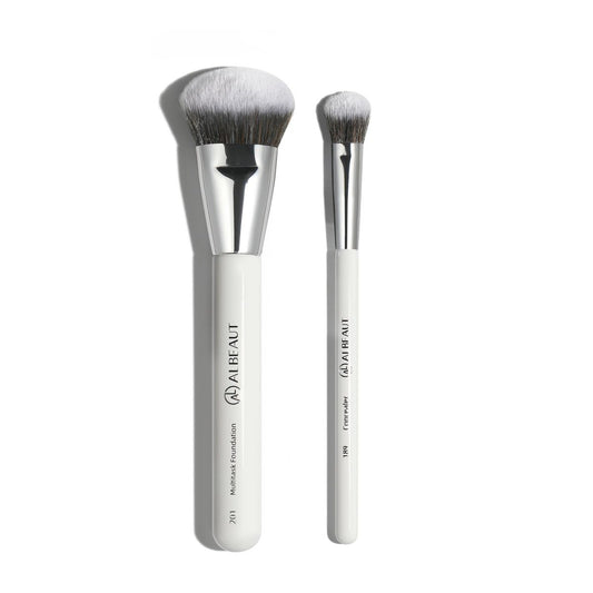 ALBEAUT Foundation Concealer Makeup Pinsel Set – 6-teiliges Profi-Pinselset für flüssige, cremige und feste Texturen: Großer abgewinkelter Gesichtspinsel, Bronzer-, Contour-, Nase-, Lidschatten-Pinsel (189201)