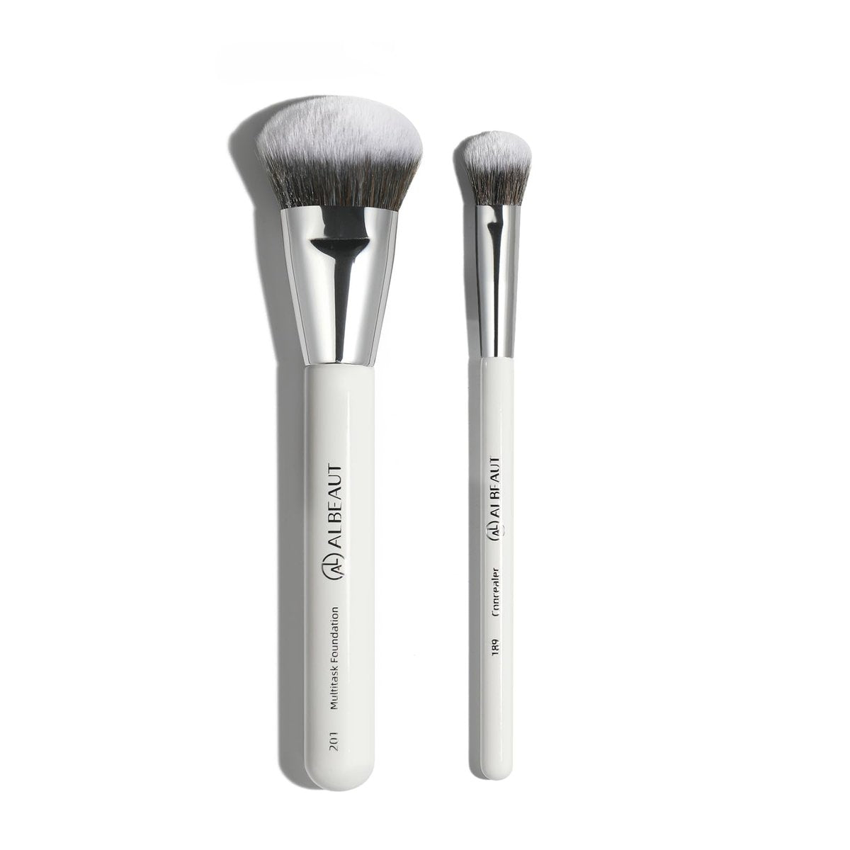 ALBEAUT Foundation Concealer Makeup Pinsel Set – 6-teiliges Profi-Pinselset für flüssige, cremige und feste Texturen: Großer abgewinkelter Gesichtspinsel, Bronzer-, Contour-, Nase-, Lidschatten-Pinsel (189201)