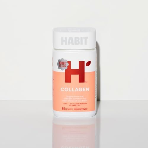 Habit Collagen Supplement 2er-Pack (120 Kapseln) – 2000 mg Kollagenpeptide, Vitamin C & Vitamin E für Hautgesundheit und Antioxidantien, Nicht-GVO, Glutenfrei