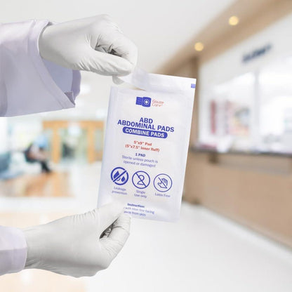 GauzeCare Sterile Bauchkompressen 5x9 Zoll 20er-Pack | Extra saugfähig & dick, einzeln verpackte Kombipressen mit nicht haftender Außenschicht für stark blutende Wunden | Perfekt für Erste-Hilfe-Sets (IFAKs)