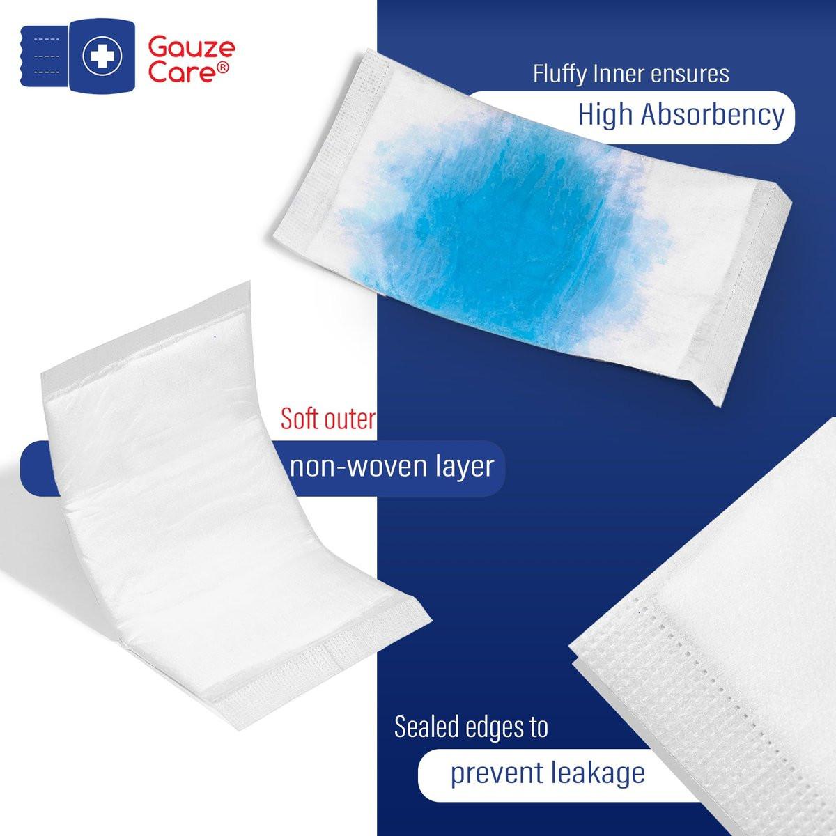 GauzeCare Sterile Bauchkompressen 5x9 Zoll 20er-Pack | Extra saugfähig & dick, einzeln verpackte Kombipressen mit nicht haftender Außenschicht für stark blutende Wunden | Perfekt für Erste-Hilfe-Sets (IFAKs)