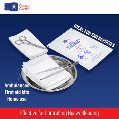 GauzeCare Sterile Abdominal-ABD Combine Pads | 24er-Pack, 20x25 cm | Extra saugfähig & dick, einzeln verpackte Wundauflage, Erste-Hilfe-Pads | Chirurgische Qualität, nicht haftend für starke Sekretion, postoperativ