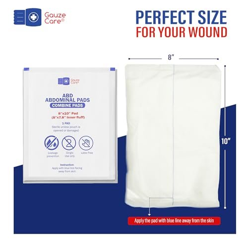 GauzeCare Sterile Abdominal-ABD Combine Pads | 24er-Pack, 20x25 cm | Extra saugfähig & dick, einzeln verpackte Wundauflage, Erste-Hilfe-Pads | Chirurgische Qualität, nicht haftend für starke Sekretion, postoperativ