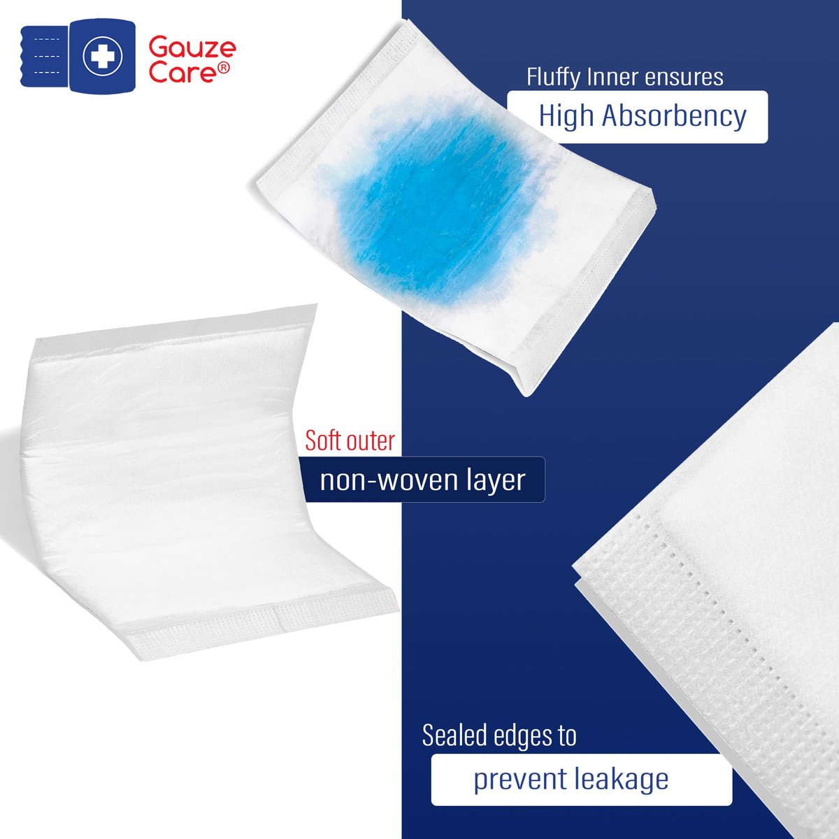 GauzeCare Sterile Abdominal-ABD Combine Pads | 24er-Pack, 20x25 cm | Extra saugfähig & dick, einzeln verpackte Wundauflage, Erste-Hilfe-Pads | Chirurgische Qualität, nicht haftend für starke Sekretion, postoperativ