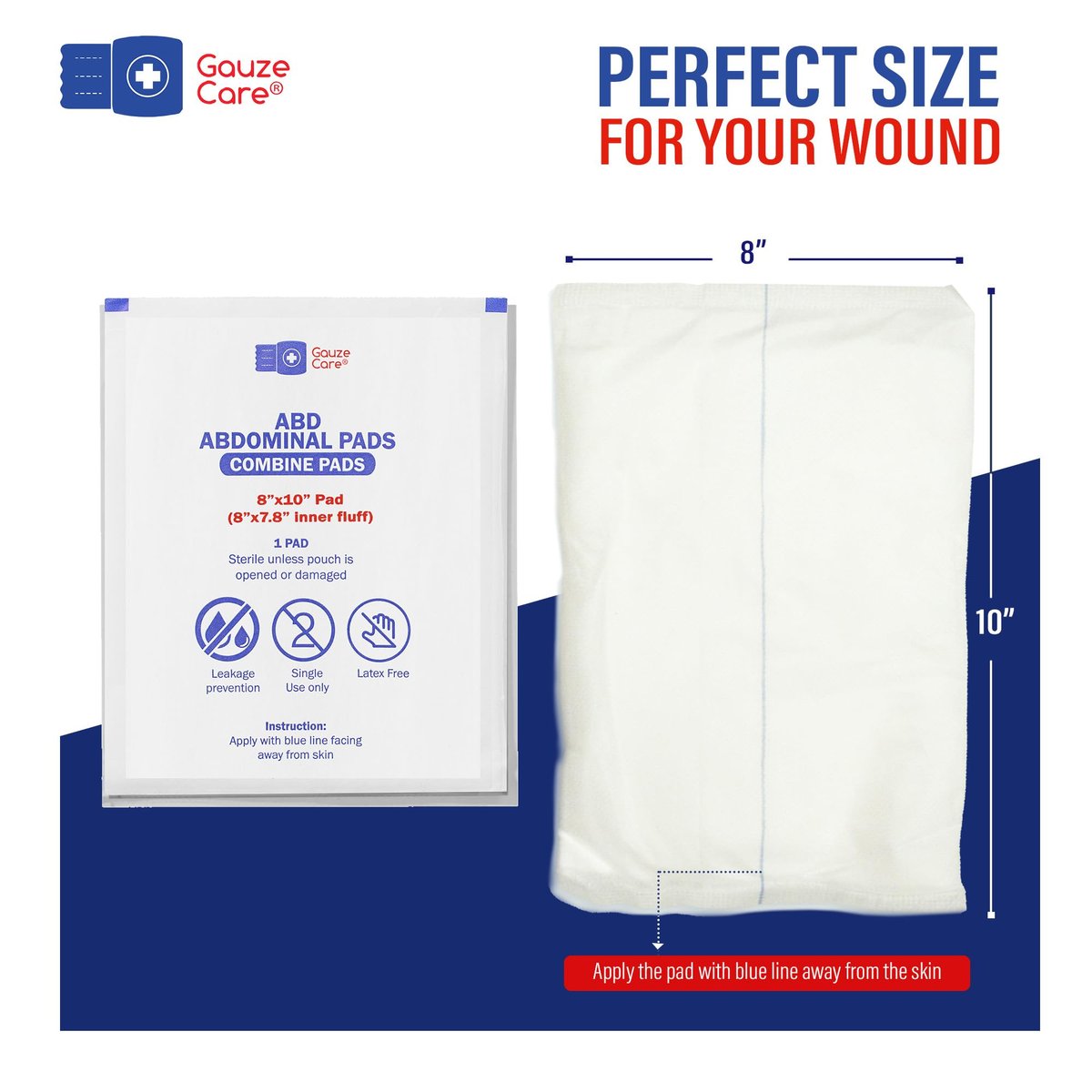 GauzeCare Sterile Abdominal-ABD Combine Pads | 24er-Pack, 20x25 cm | Extra saugfähig & dick, einzeln verpackte Wundauflage, Erste-Hilfe-Pads | Chirurgische Qualität, nicht haftend für starke Sekretion, postoperativ