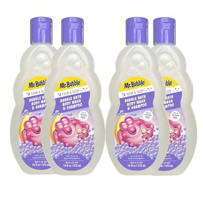 Mr. Bubble Calm and Sleep 3in1 Badeschaum, Duschgel & Shampoo, 16 oz., 4er-Pack