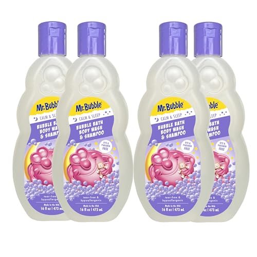 Mr. Bubble Calm and Sleep 3in1 Badeschaum, Duschgel & Shampoo, 16 oz., 4er-Pack