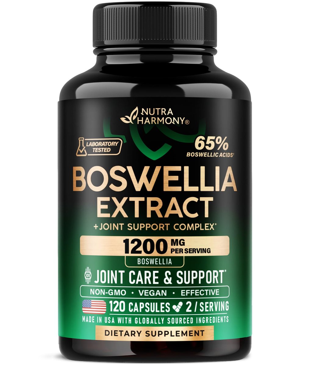 Boswellia 1200 mg - Boswellia-Extrakt mit Kurkuma, Hyaluronsäure, MSM und SAMe - Gelenkgesundheit & Beweglichkeit - 65 % Boswelliasäure - Laborgeprüft - 120 Kapseln