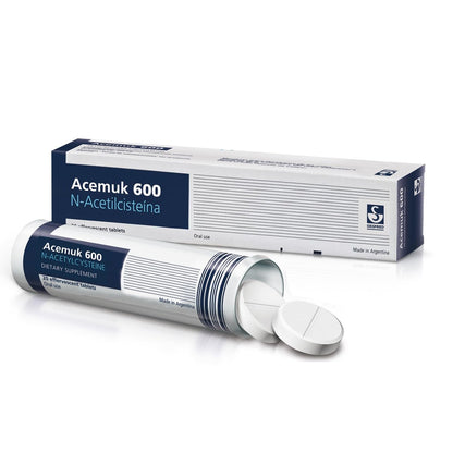 Acemuk N-Acetylcystein - NAC 600 mg - NAC Nahrungsergänzung - Antioxidans & Glutathion-Unterstützung - 20 leicht absorbierbare Tabletten (1 Packung)