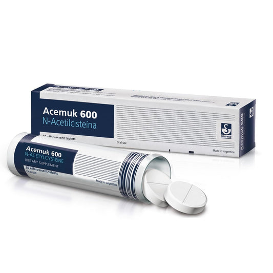 Acemuk N-Acetylcystein - NAC 600 mg - NAC Nahrungsergänzung - Antioxidans & Glutathion-Unterstützung - 20 leicht absorbierbare Tabletten (1 Packung)