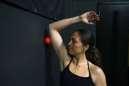 GolgiStim Lacrosse Massage Bälle für Triggerpunkt-Therapie, Muskelknoten, Yoga, myofasziale Entspannung – 2er-Set mit Netzbeutel (Rot und Blau)
