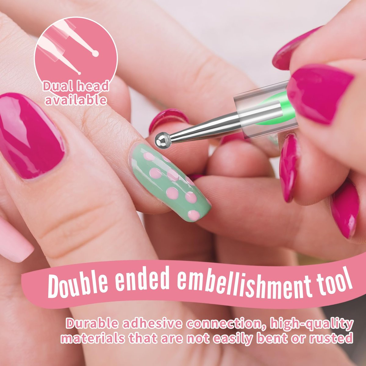 FULINJOY Nagel-Dotting-Werkzeug-Set 10-teilig – 5 Doppelspitzen-Dotter und 5 Nail-Art-Liner-Pinsel für kreative Nageldesigns