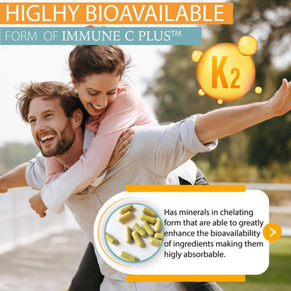 KAPPA NUTRITION Immun C Plus – 14-in-1 Komplex mit Quercetin 1000mg, Vitamin C 1000mg, Zink 50mg, Vitamin D3 5000IE, Selen, Kupfer, Acerola, Ingwer, Rutin, Bitterorange, Hagebutte, Echinacea (60 Kapseln)