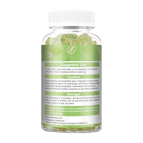 Totaria Zuckerfreie Soursop-Öl Graviola Sea Moss Gummies - Unterstützt Verdauung, Schlaf, Hautgesundheit, Immunität & Antioxidantien - Guanabana-Frucht mit Sea Moss, 150 mg Schwarzkümmelöl, Bio, Nicht-GVO, Vegan