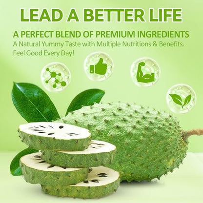 Totaria Zuckerfreie Soursop-Öl Graviola Sea Moss Gummies - Unterstützt Verdauung, Schlaf, Hautgesundheit, Immunität & Antioxidantien - Guanabana-Frucht mit Sea Moss, 150 mg Schwarzkümmelöl, Bio, Nicht-GVO, Vegan