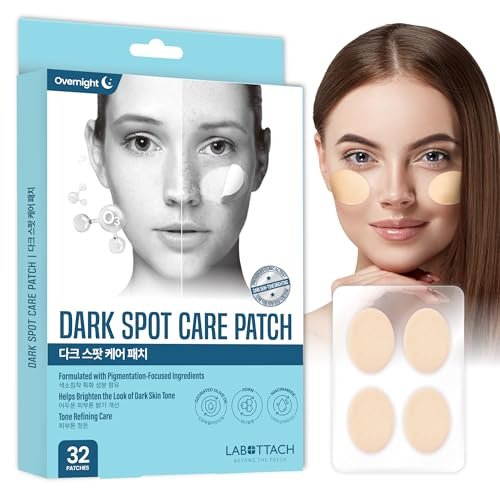 Dark Spot Care Patches – 32 Stück | Labottach Korean Skincare Hydrogel Aufhellungspflaster mit ozoniertem Olivenöl, Niacinamid, Alpha-Arbutin & PDRN | Hautton & Fleckenpflege | Home Skin Routine