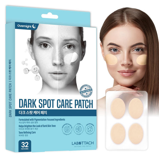 Dark Spot Care Patches – 32 Stück | Labottach Korean Skincare Hydrogel Aufhellungspflaster mit ozoniertem Olivenöl, Niacinamid, Alpha-Arbutin & PDRN | Hautton & Fleckenpflege | Home Skin Routine