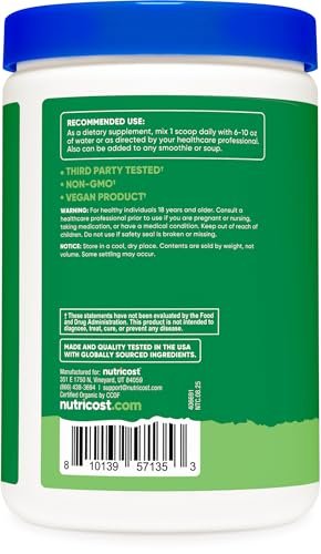 Nutricost Bio Super Greens Pulver (30 Portionen) - Superfood-Getränkemischung (30 Portionen, ohne Geschmack)