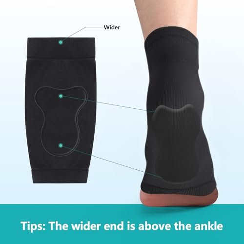 Promifun Premium Gel-Fersenstrümpfe – Kompressions-Fersenschoner für Haglund-Ferse, Bursitis, Tendonitis & Empfindlichkeit – 1 Paar, Reguläre Größe