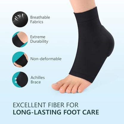 Promifun Premium Gel-Fersenstrümpfe – Kompressions-Fersenschoner für Haglund-Ferse, Bursitis, Tendonitis & Empfindlichkeit – 1 Paar, Reguläre Größe
