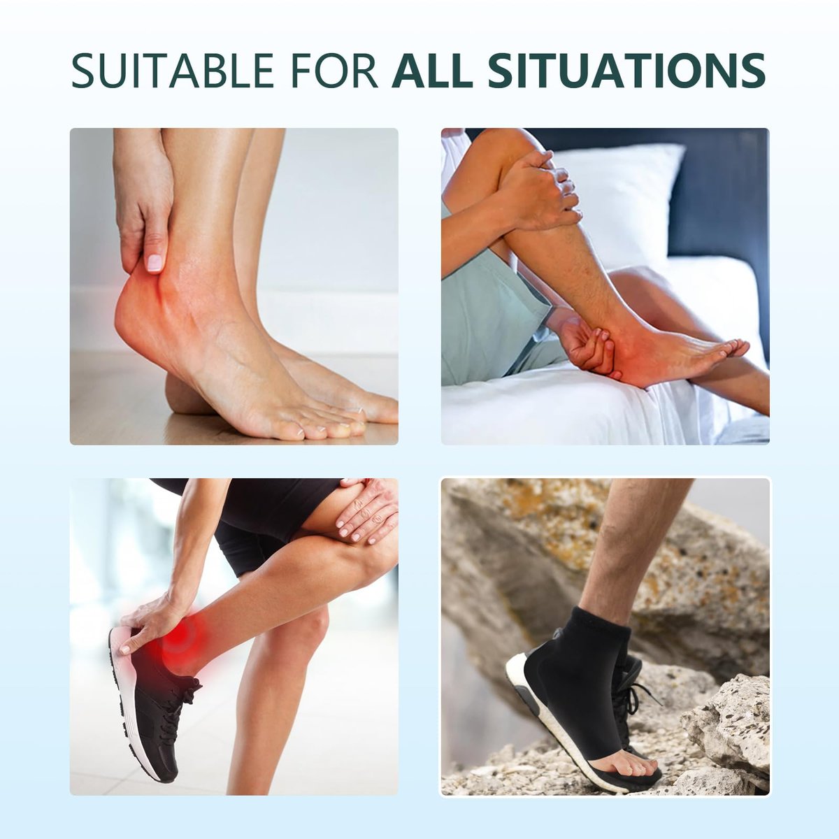 Promifun Premium Gel-Fersenstrümpfe – Kompressions-Fersenschoner für Haglund-Ferse, Bursitis, Tendonitis & Empfindlichkeit – 1 Paar, Reguläre Größe