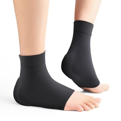 Promifun Premium Gel-Fersenstrümpfe – Kompressions-Fersenschoner für Haglund-Ferse, Bursitis, Tendonitis & Empfindlichkeit – 1 Paar, Reguläre Größe