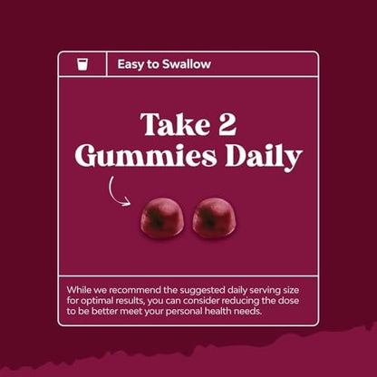 Flow Boosting Beet Root Gummies – Belebende Rote-Bete-Gummis für Erwachsene mit Stickoxid, Energie- und Herzunterstützung, Traubenkern, Granatapfel & Vitamin B12 – Vegan, Nicht-GVO & Glutenfrei – 60 Stück