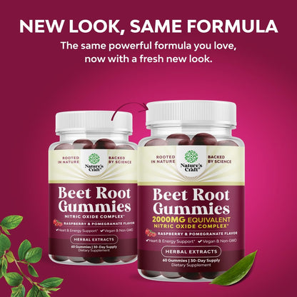 Flow Boosting Beet Root Gummies – Belebende Rote-Bete-Gummis für Erwachsene mit Stickoxid, Energie- und Herzunterstützung, Traubenkern, Granatapfel & Vitamin B12 – Vegan, Nicht-GVO & Glutenfrei – 60 Stück