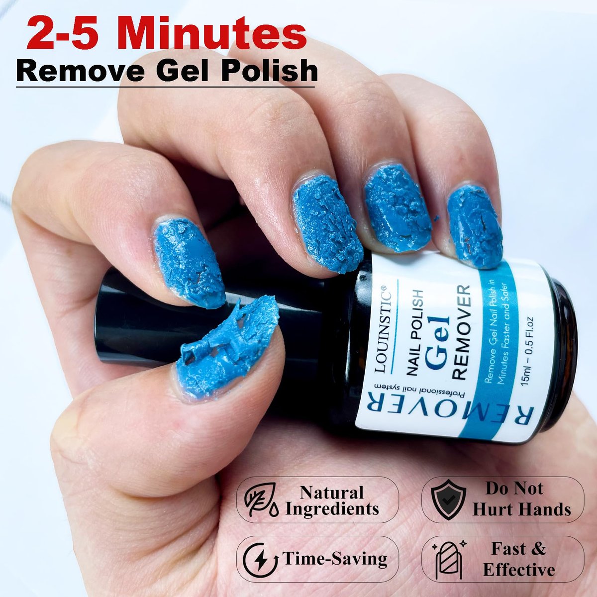 Gel-Nagellackentferner 2er-Pack mit Nagelhautschieber, Schaber und 2 Feilen – Schnell zu Hause entfernen, ohne Einwickeln und Einweichen