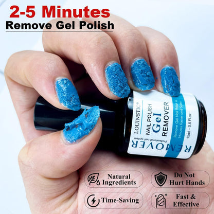 Gel-Nagellackentferner 2er-Pack mit Nagelhautschieber, Schaber und 2 Feilen – Schnell zu Hause entfernen, ohne Einwickeln und Einweichen