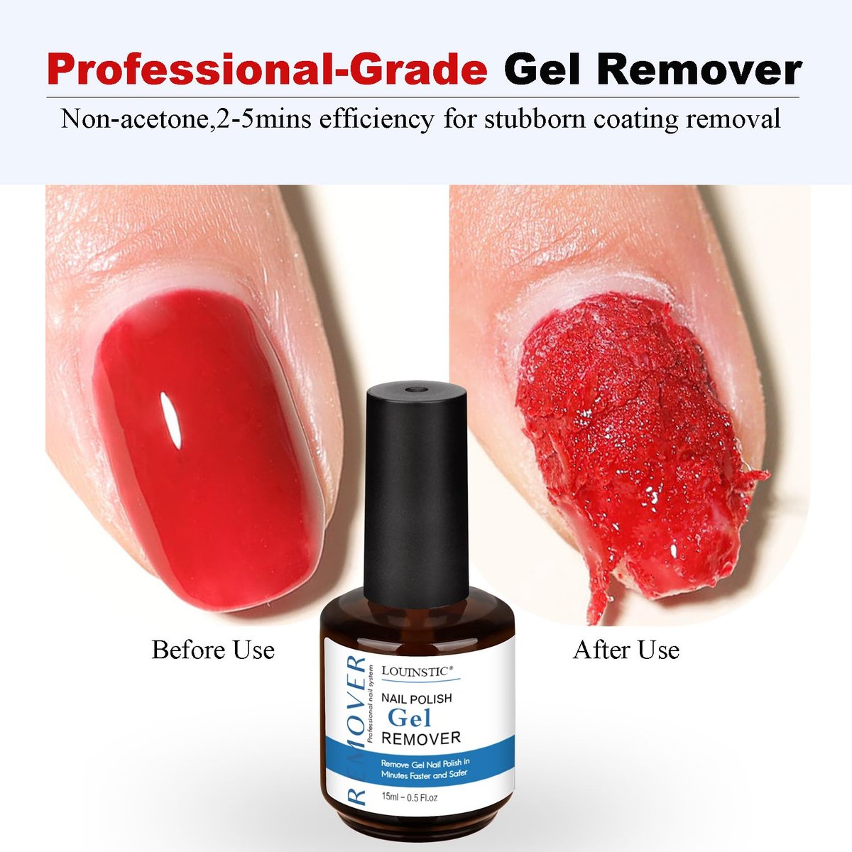 Gel-Nagellackentferner 2er-Pack mit Nagelhautschieber, Schaber und 2 Feilen – Schnell zu Hause entfernen, ohne Einwickeln und Einweichen