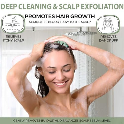 Fiora Naturals Scalp Massager Shampoo Brush – Silikon-Kopfhautpeeling-Bürste für Schuppenbefreiung & Haarwachstum, für nasses & trockenes Haar, für Männer, Frauen, Kinder – BPA-frei